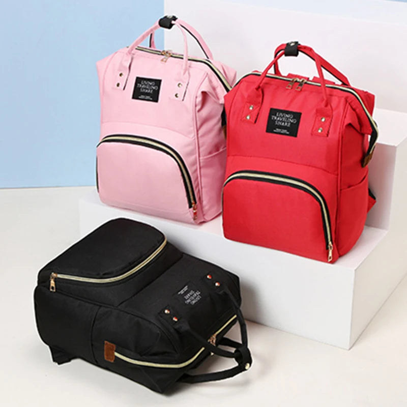 Large Capacity Canvas Diaper Bag Backpack