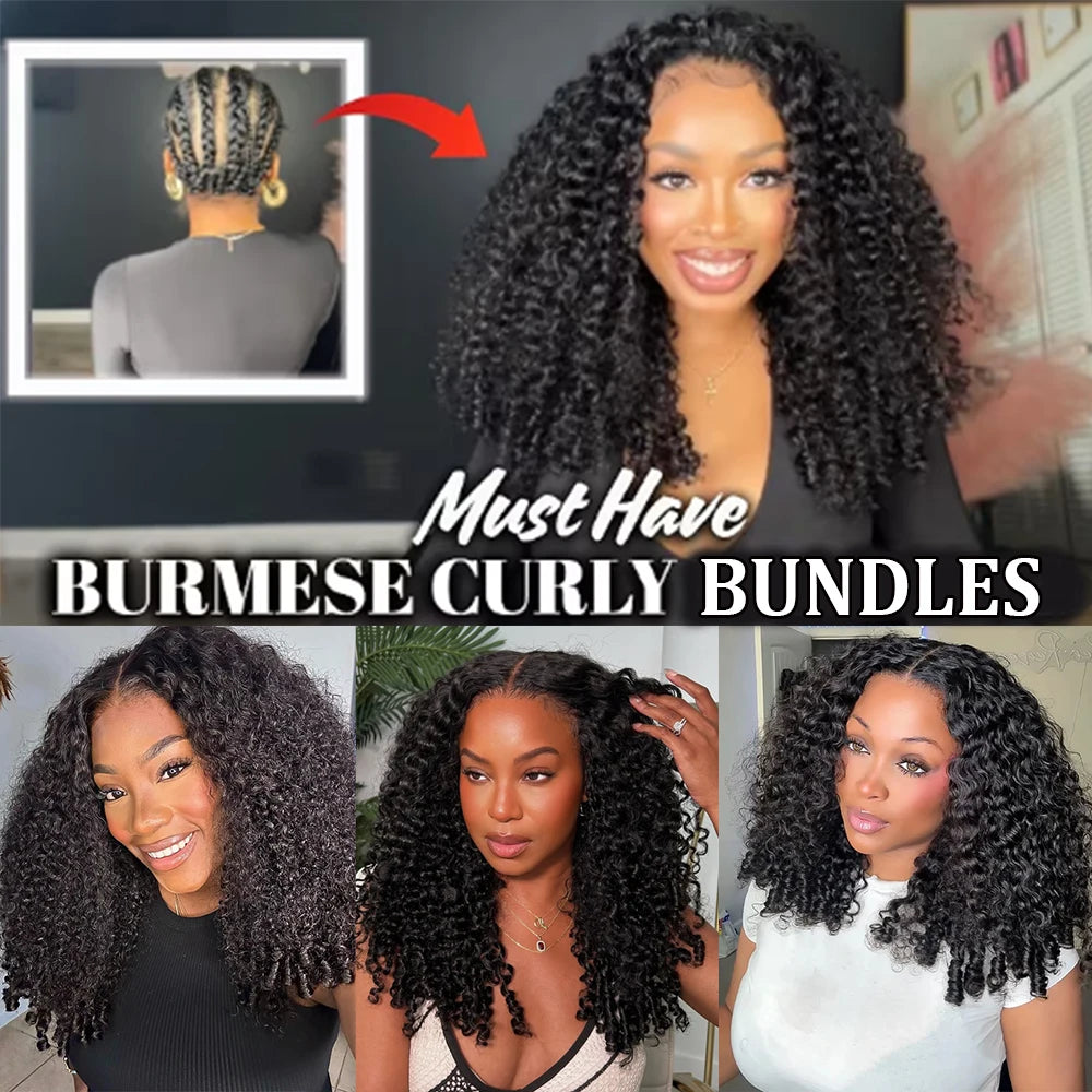 30 Inch 15A Burmese Curly Human Hair Bundles