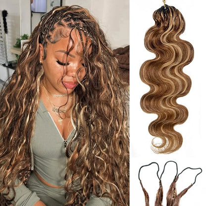 Highlight Body Wave Feathered Crochet Human Hair Extensions