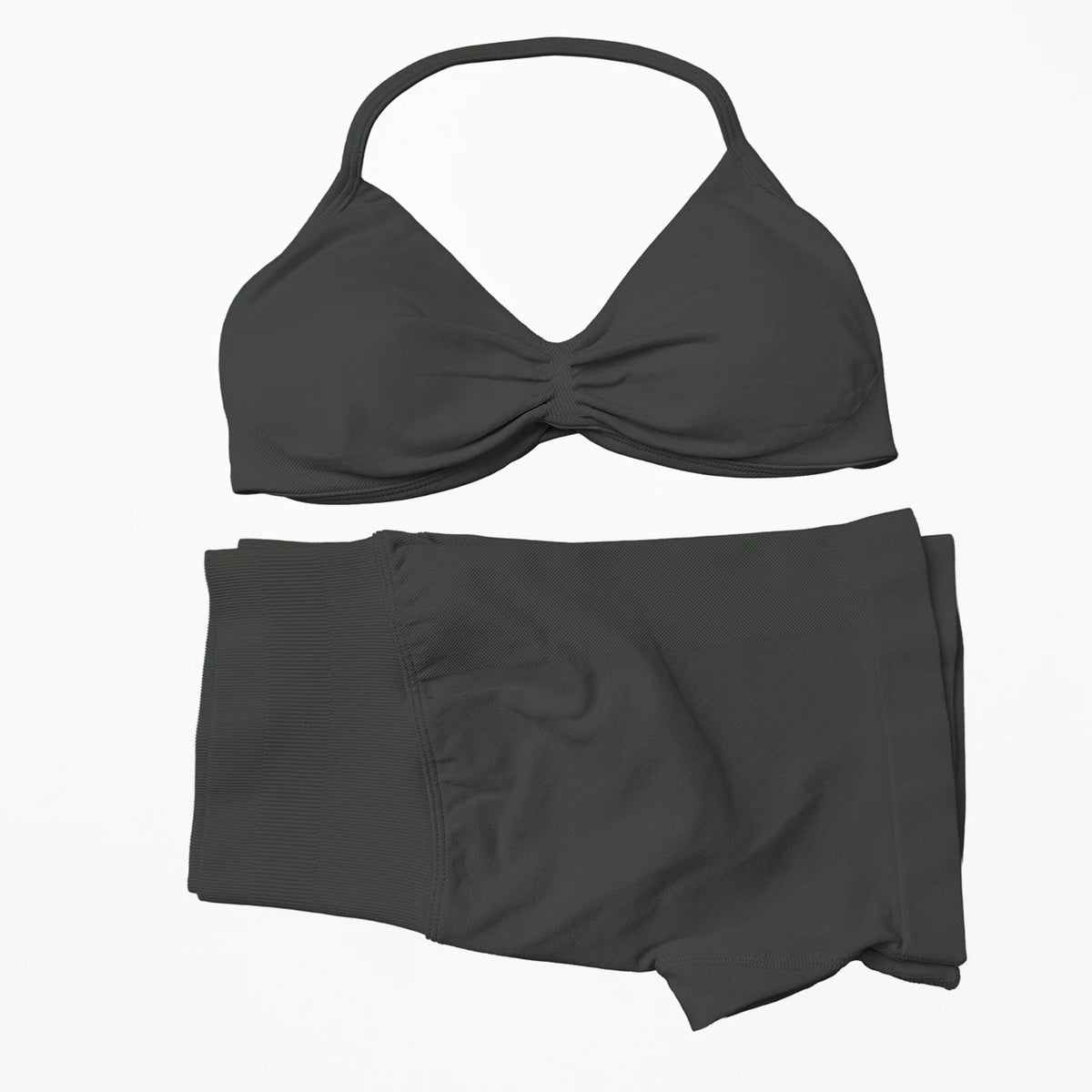 Seamless Strappy Yoga Bra and Scrunch Butt Shorts Set