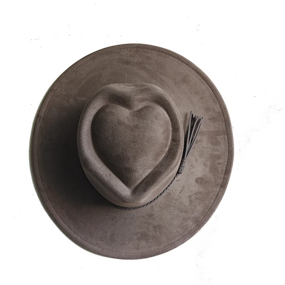 Dark Turquoise Suede Fedora Hat for Men and Women