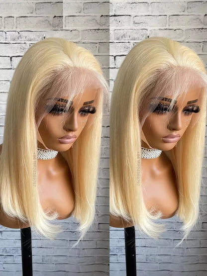 613 Blonde Bob Human Hair Lace Frontal Wig