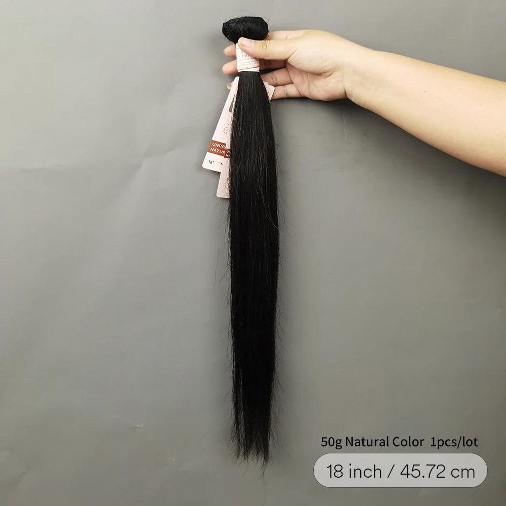 Straight Human Hair Bundles 10-30 Inch Natural Black