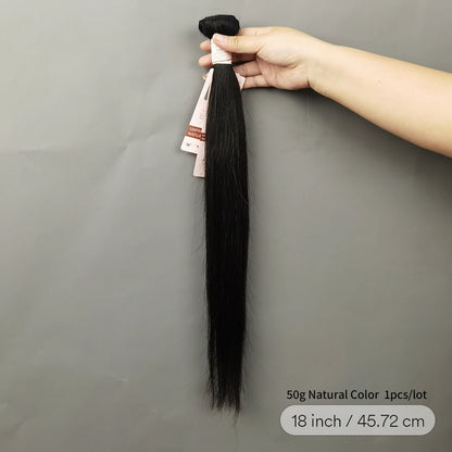 Straight Human Hair Bundles 10-30 Inch Natural Black