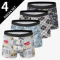 Men's Printed Fashion Boyshorts Plus Size Swim Trunks