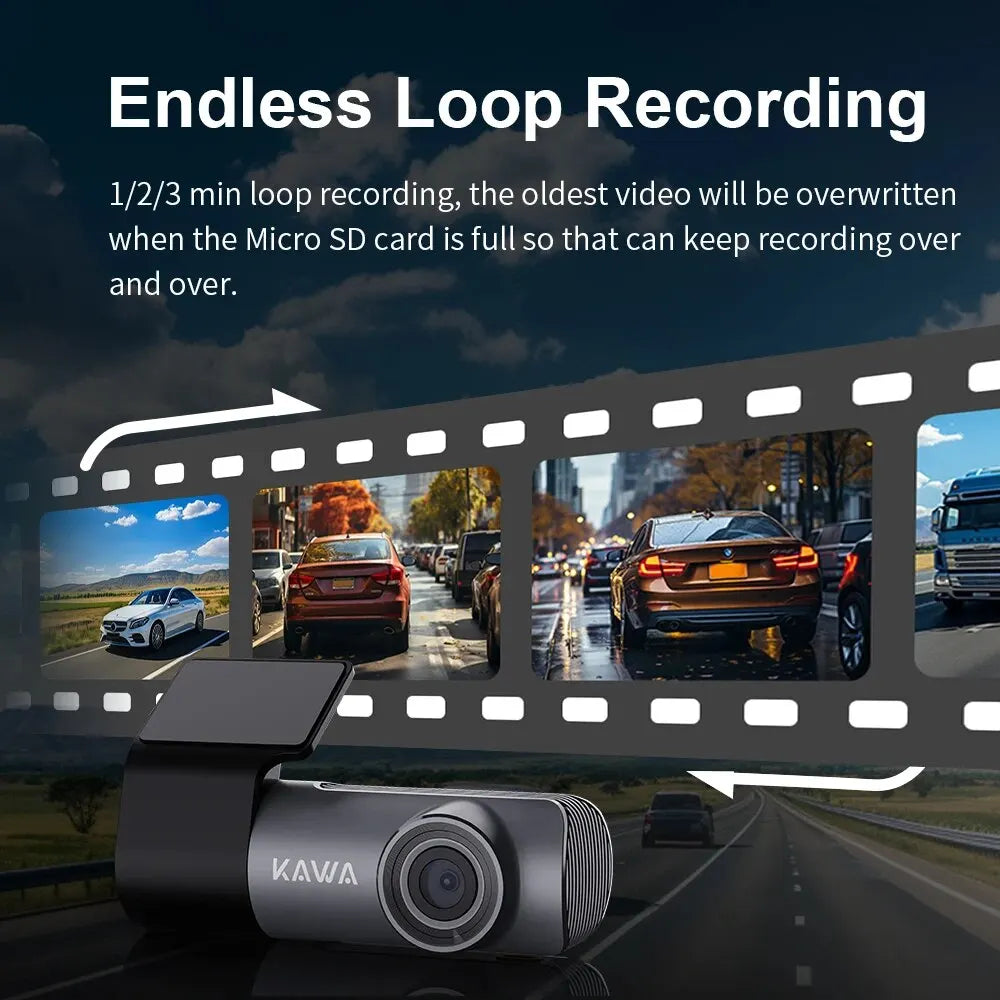 KAWA D5 2K Dash Camera with WiFi and Voice Control