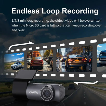 KAWA D5 2K Dash Camera with WiFi and Voice Control