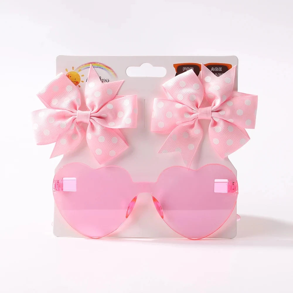Solid Dot Hair Bows Clip for Baby Girls