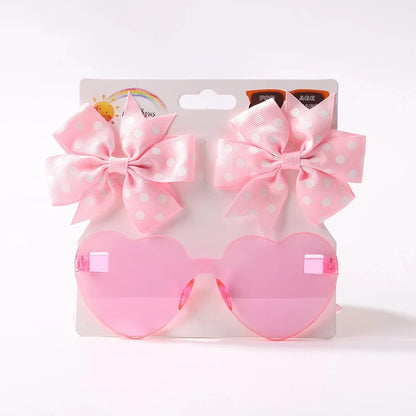 Solid Dot Hair Bows Clip for Baby Girls
