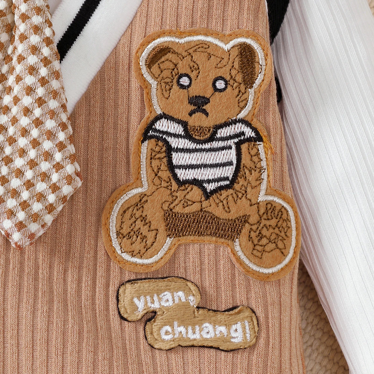 Baby Boy Cartoon Teddy Bear Jumpsuit for 0-18 Months