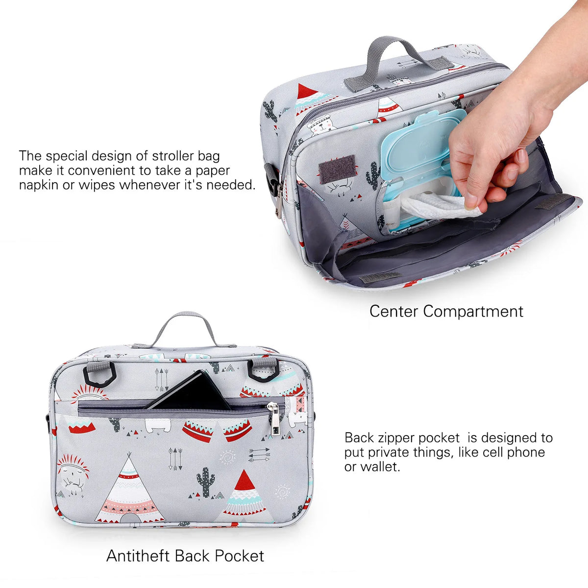 Waterproof Baby Stroller Bag Multifunction Diaper Organizer