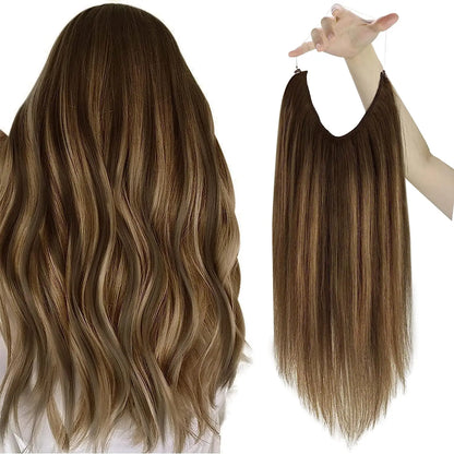 VeSunny Remy Hair One Piece Invisible Wire Extensions