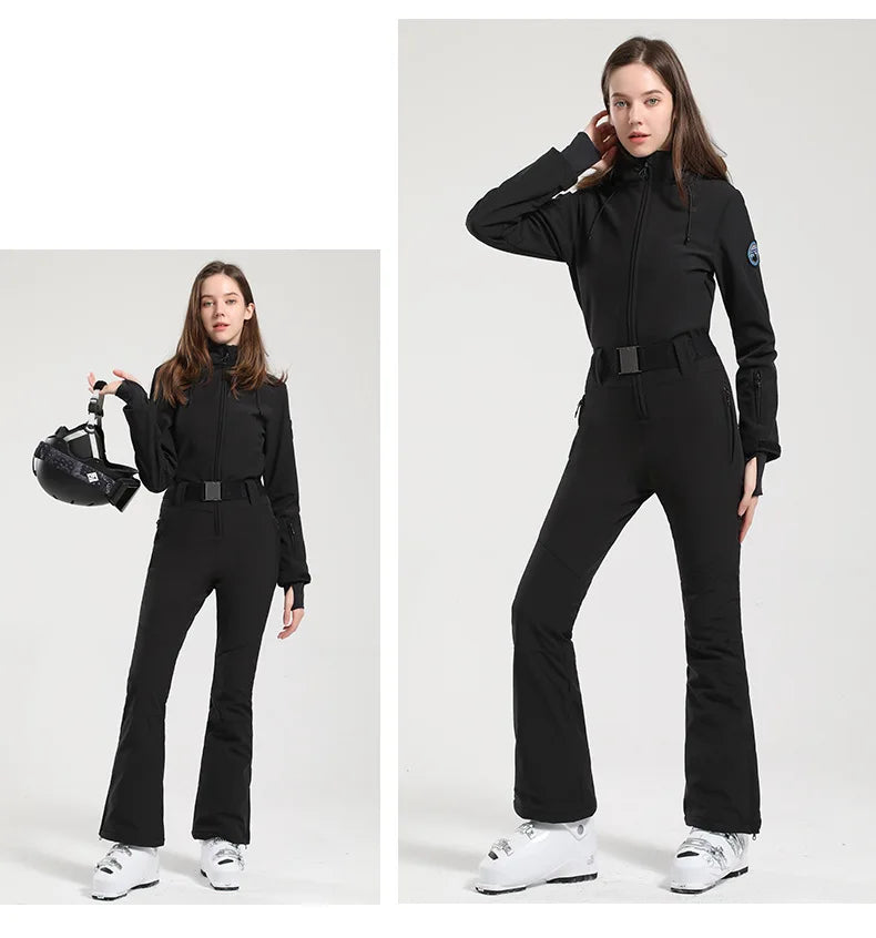 Gsou Women's Winter Snow Jumpsuit Waterproof Ski Suit