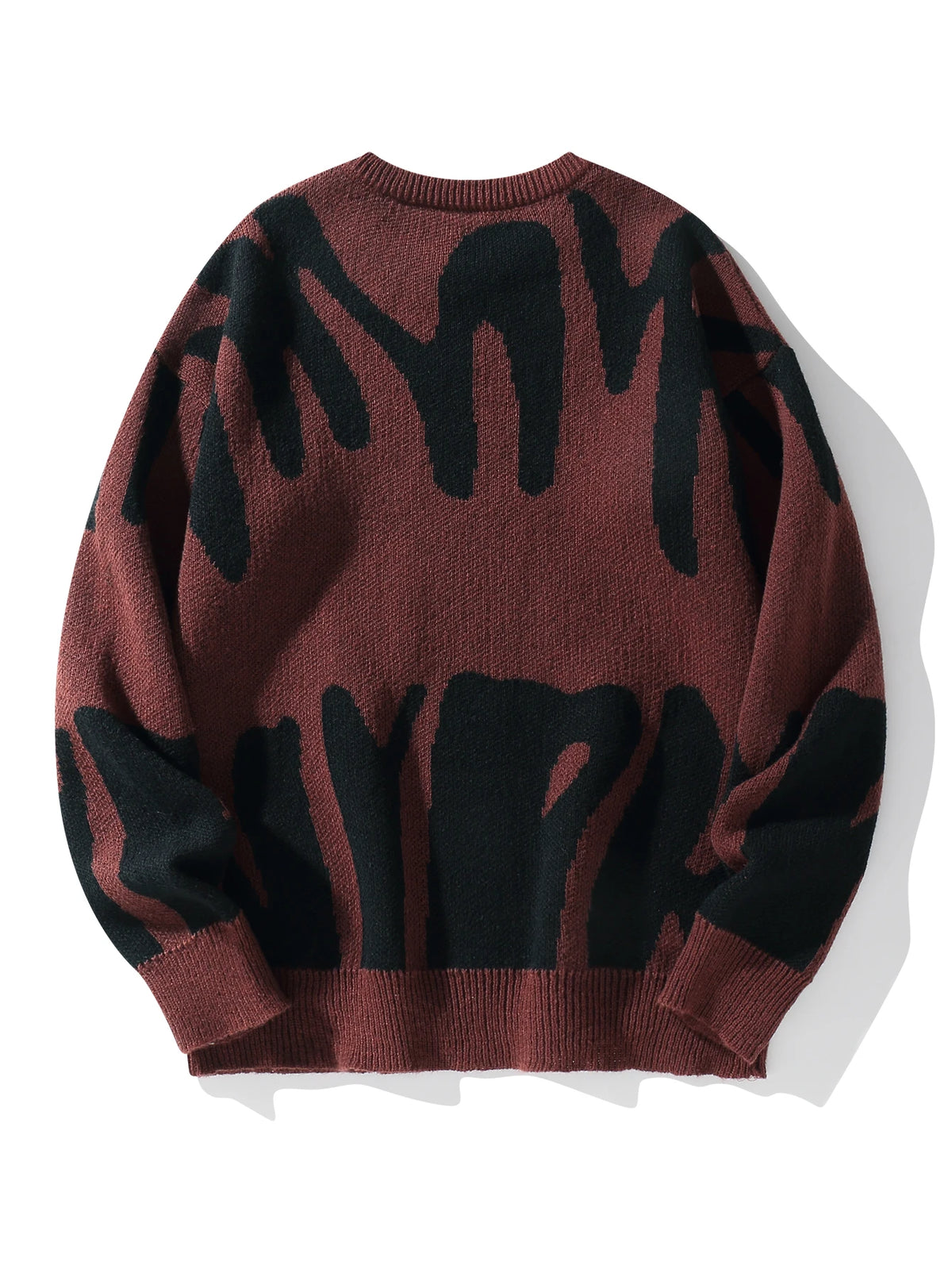Irregular Jacquard Pattern Pullover Sweater Men Casual