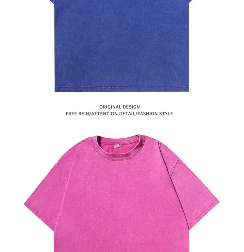 American Style Retro Heavyweight Cotton T-Shirt