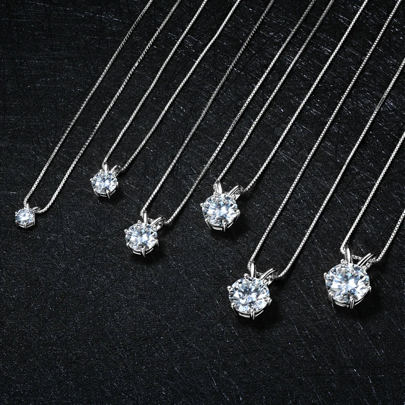 Moissanite Pendant Necklace 925 Sterling Silver Women