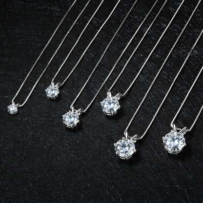 Moissanite Pendant Necklace 925 Sterling Silver Women