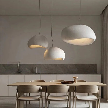 Nordic Wabi Sabi Pendant Lamp Brushed Nickel LED Chandelier