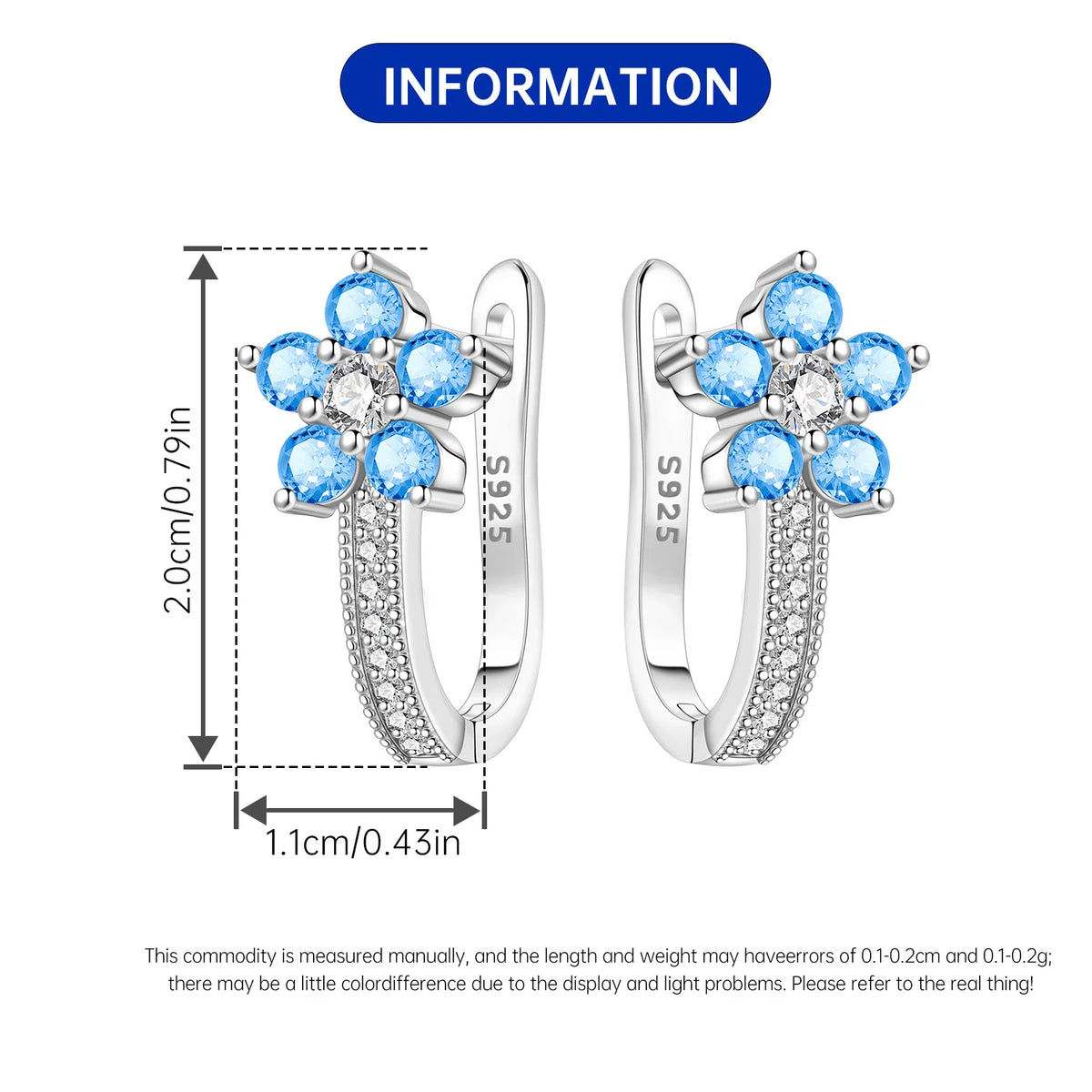 S925 Sterling Silver Iris Flower Hoop Earrings for Women