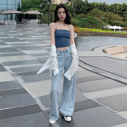 Women's Loose Denim Straight Leg Pants