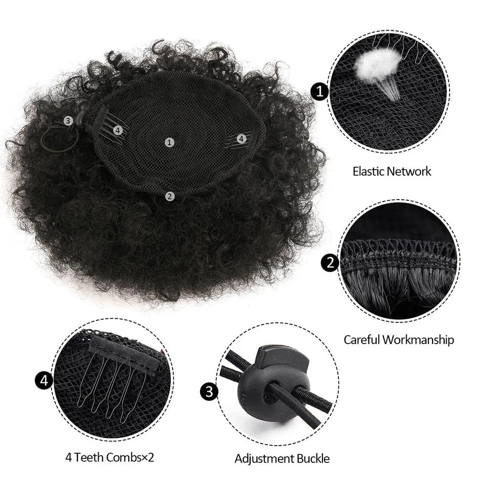 Afro Puff Drawstring Ponytail Synthetic Hair Extension