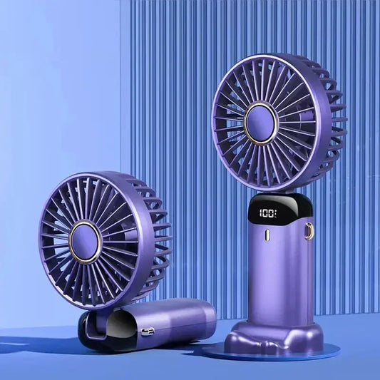 Portable Rechargeable Handheld Fan with LED Display