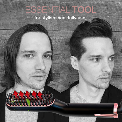 Men's Electric Beard Straightener Brush Wet and Dry Styler