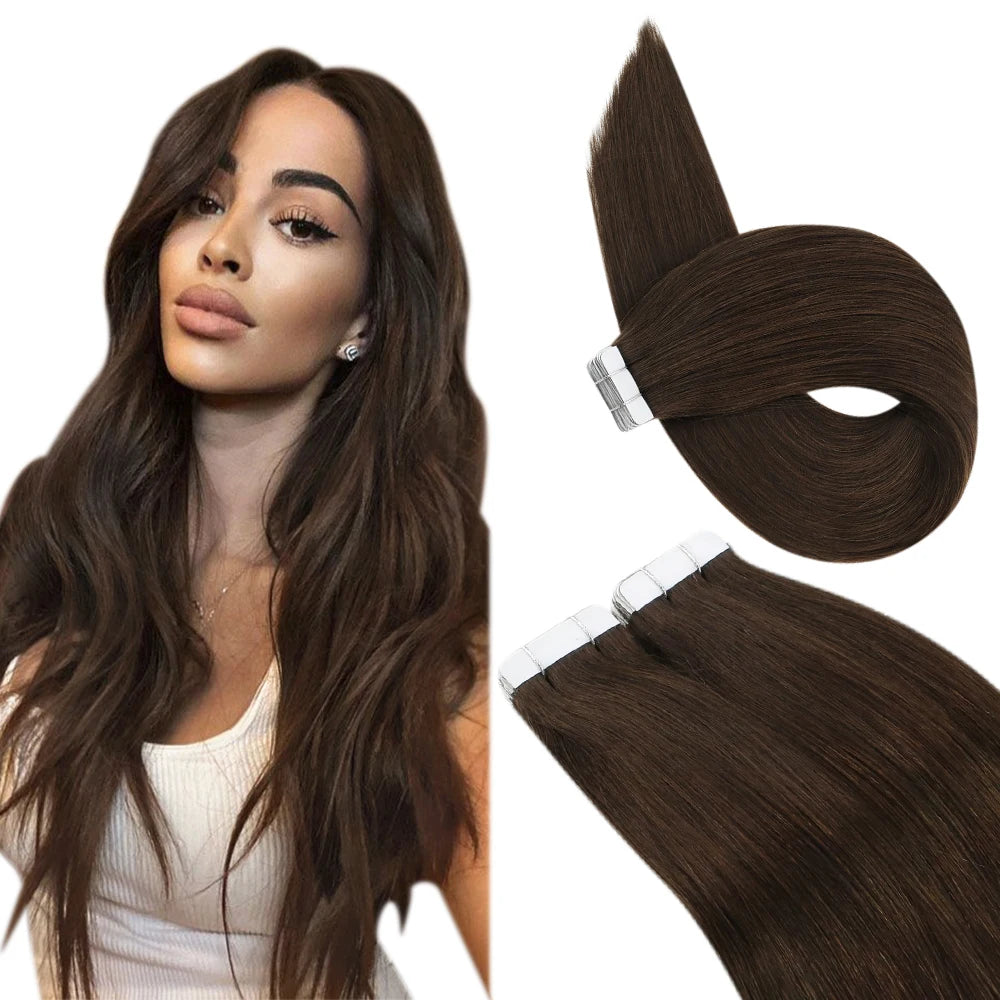 Ugeat Tape In Hair Extensions Brazilian Remy Hair 20P/40P