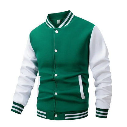 Men's Black And White Varsity Baseball Jacket
