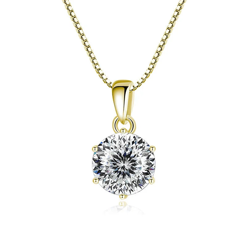 Moissanite Pendant Necklace 925 Sterling Silver Women