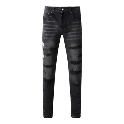 Men's Retro Wash Low Rise Elastic Skinny Denim Jeans