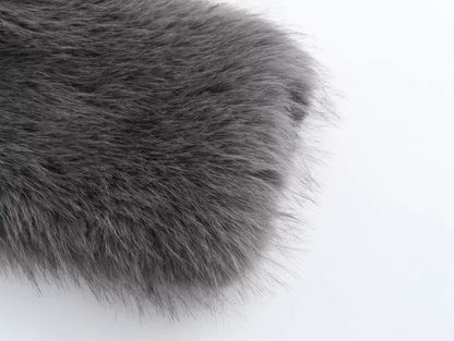 Women's Faux Fur Round Neck Short Jacket