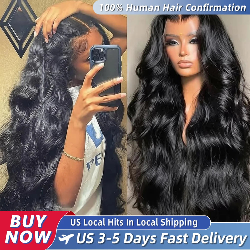 Body Wave 13x6 HD Transparent Lace Frontal Wig Natural Off Black