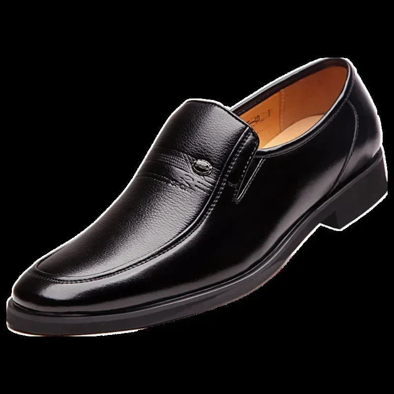 Leather Black Slip-On Loafers for Men Plus Size 38-44