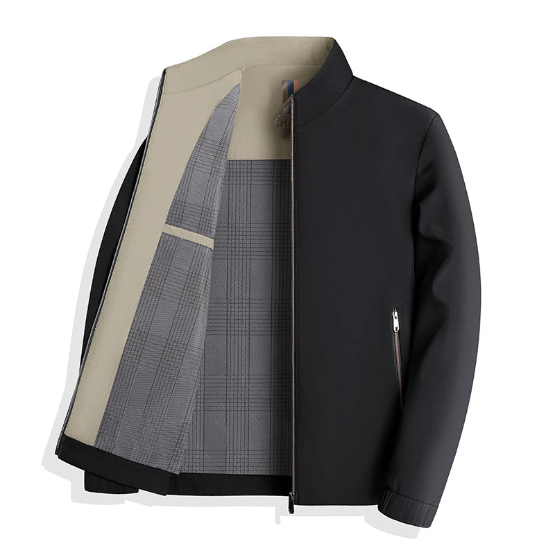 Men's Casual Polyester Jacket for Spring and Autumn