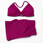Seamless Strappy Yoga Bra and Scrunch Butt Shorts Set