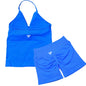 Seamless Lace-Up Bra and Shorts Yoga Set for Women