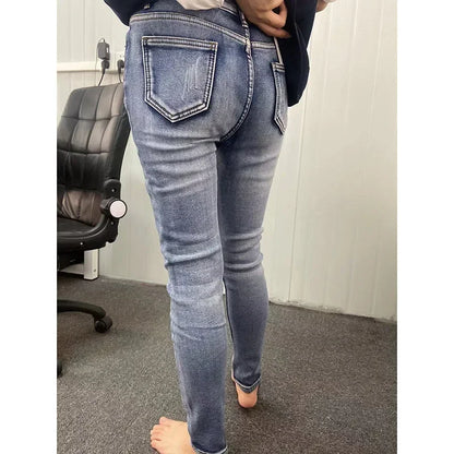 Women's Winter Plush Stretch Skinny Jeans