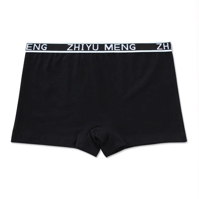 Teenage Girls Cotton Panties Solid Color Mid Waist Briefs