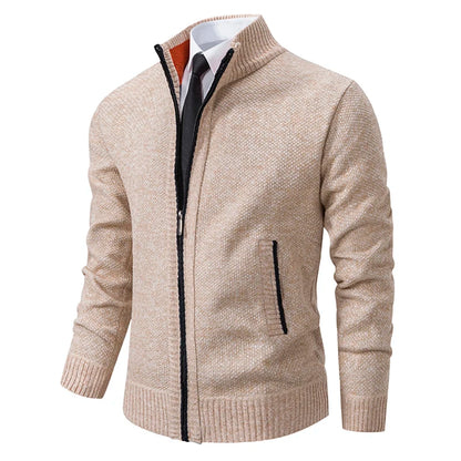 Men's Fleece Zipper Cardigan Casual Sports Coat