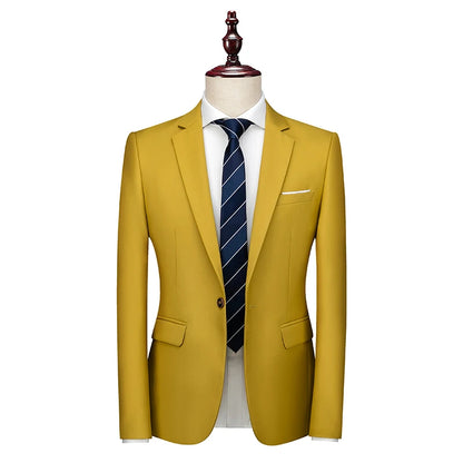 Bright Green Men's Blazer, Polyester Slim Fit Jacket