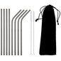 8pcs Colorful Reusable Stainless Steel Drinking Straws