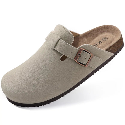 Shevalues Suede Clogs for Women Summer Mules with Arch Support