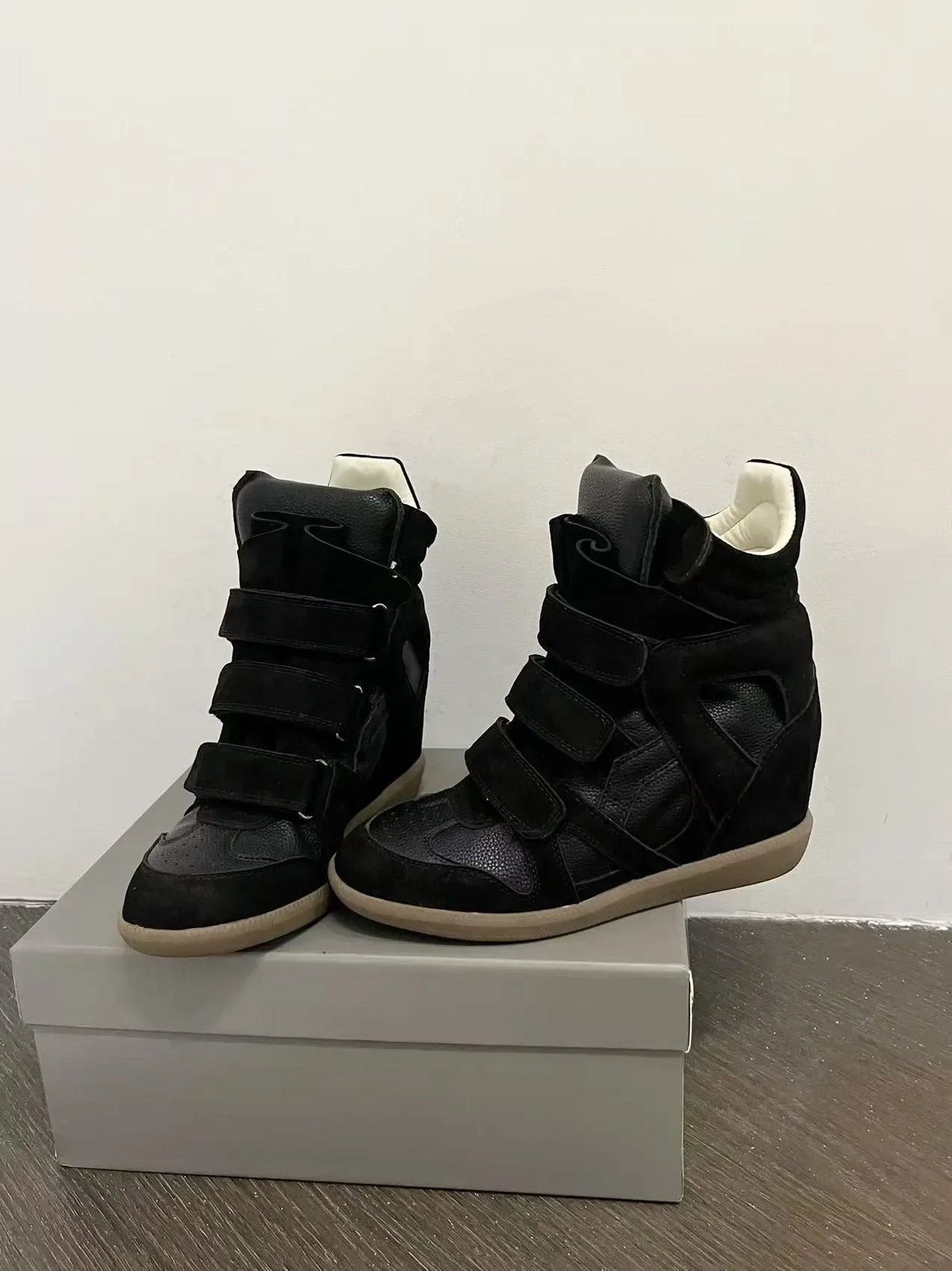 Women's Genuine Leather Ankle Boots with Hidden Heel