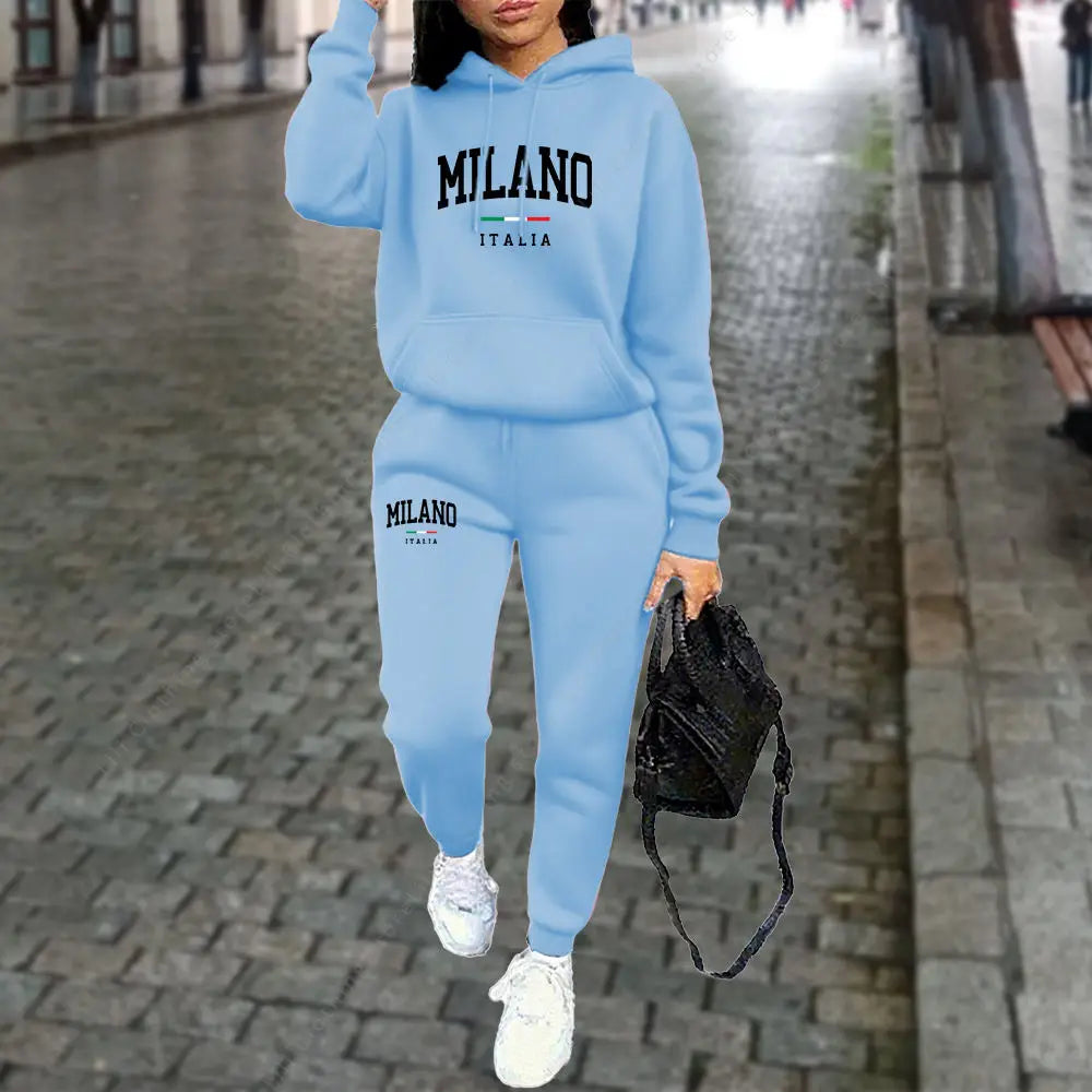Women's 2pcs Hoodies and Pants Sports Suit