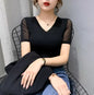 Women Slim Fit Long Sleeve Mesh T-Shirt