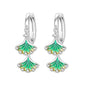 S925 Sterling Silver Iris Flower Hoop Earrings for Women