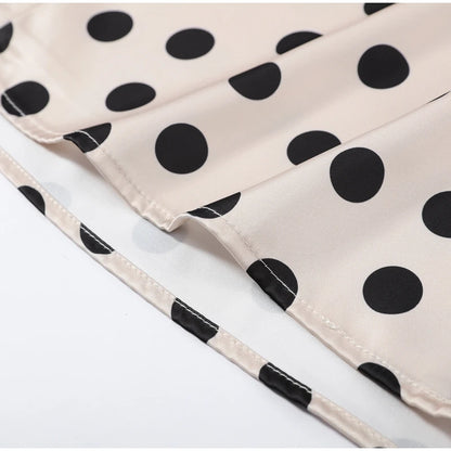 Elegant Satin Polka Dot Maxi Dress for Women