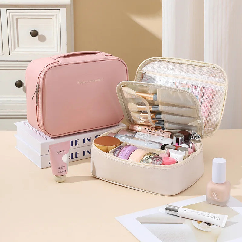 Large Capacity PU Cosmetic Bag for Travel