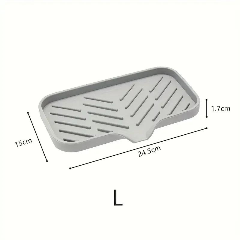 Silicone Kitchen Sink Faucet Mat and Tray